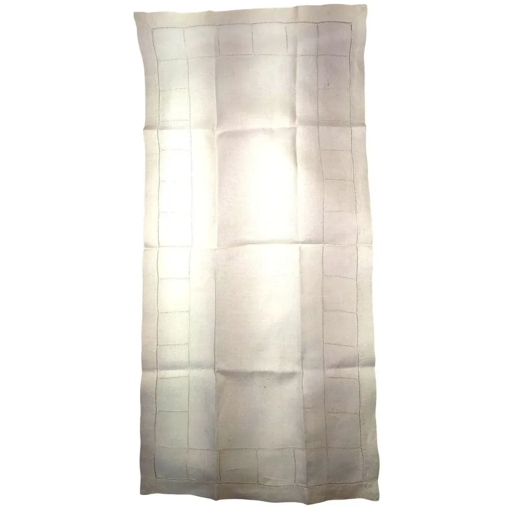 3 Vintage Tea Towels Linen Cotton Plain Undecorated 1940s READ Cottagecore
